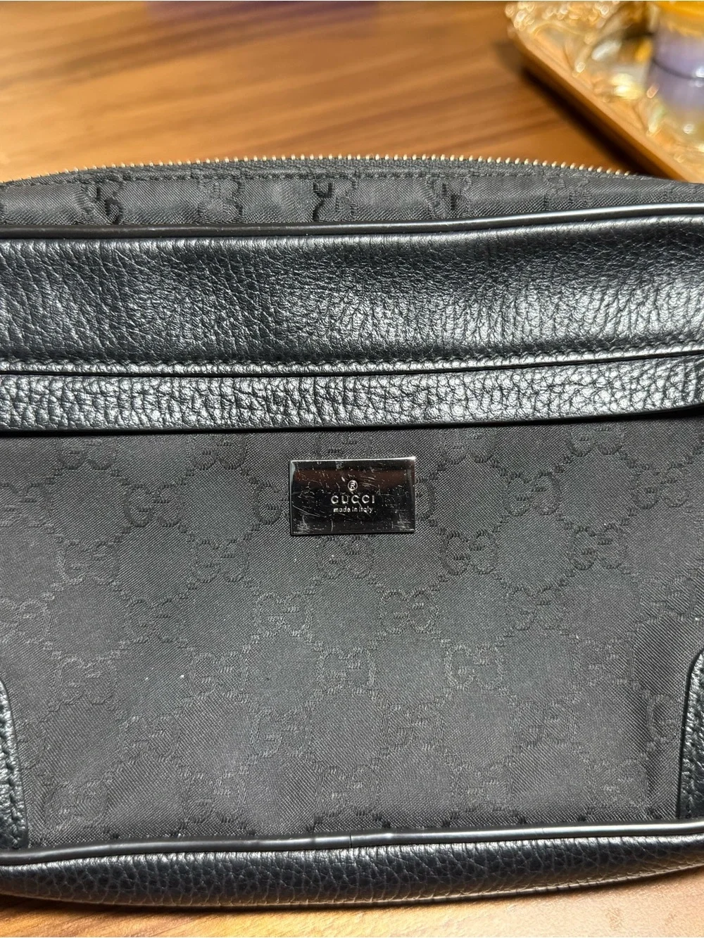 Gucci - GG Print Nylon Body/Belt/Crossbody Bag - Black/Silver - 336672
